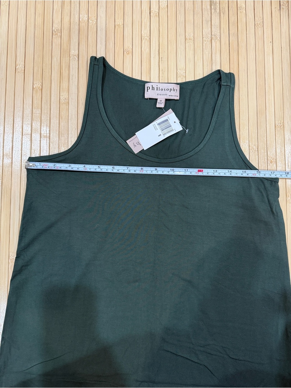 Philosophy Scoop Neck Sleeveless Midi Tank Dress. Black. Medium. - Picture 3 of 9